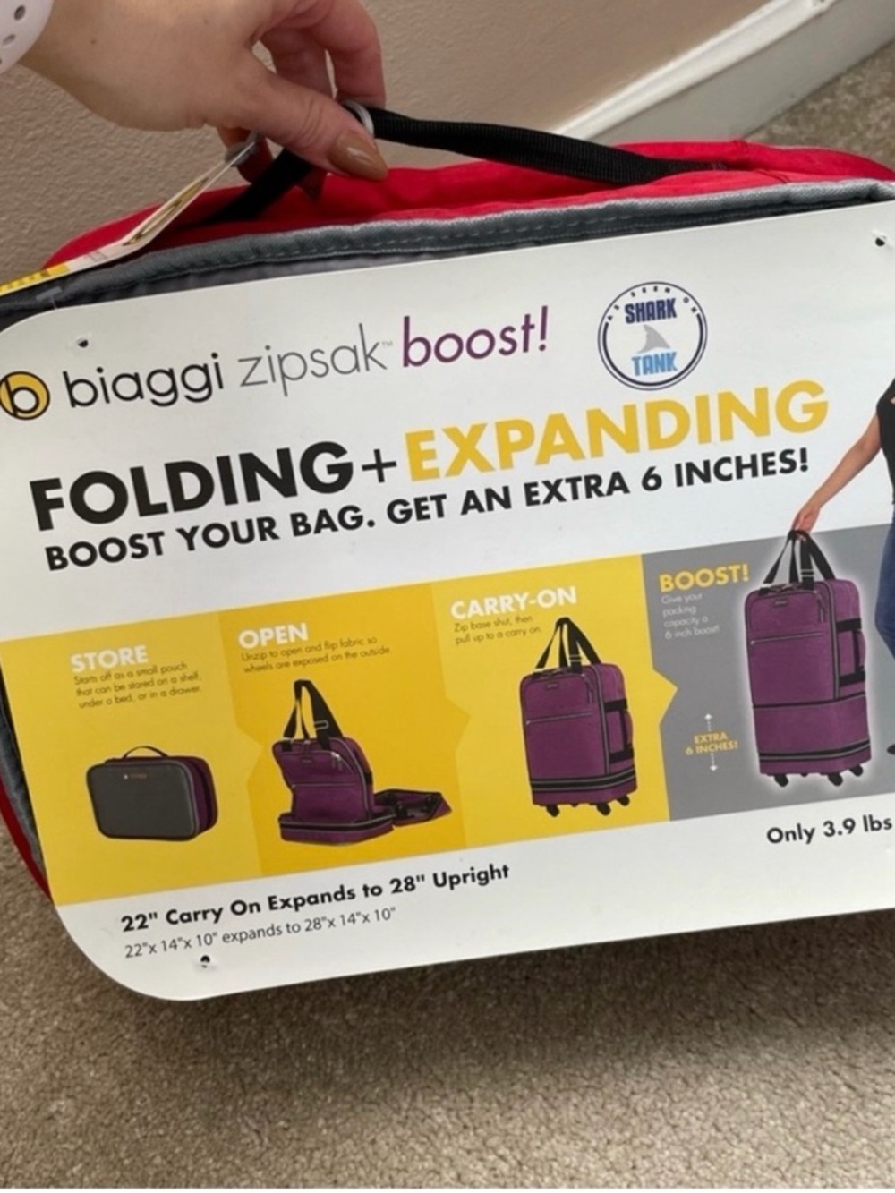 Biaggi Zipsak Boost - Expandable Carry-On Luggage - Picture 6 of 8